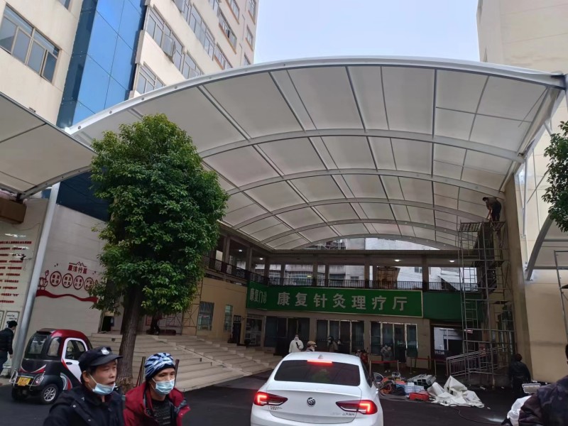 张家港推拉雨棚定制厂家，仓库通道、卸货区移动伸缩棚搭建-2